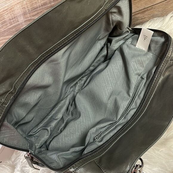 Vintage Rosetti Go Faux Leather Shoulder Handbag Purse  Dark Gray - Picture 7 of 9